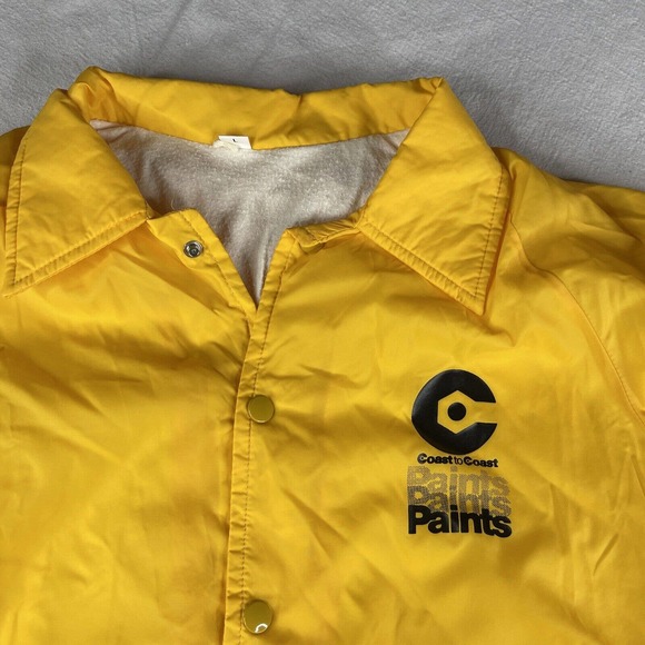 Coast Coast Paints Light Weight Jacket Men Sz L Yellow Hardware Store Vintage - Picture 1 of 13